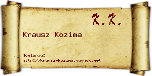 Krausz Kozima névjegykártya